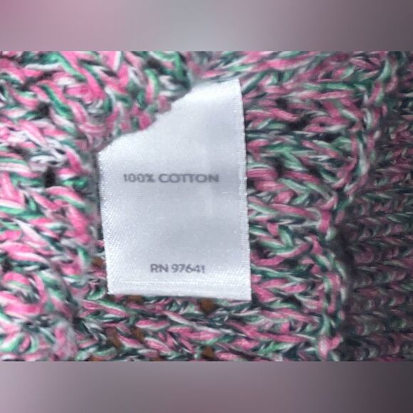J. Jill Rosepetalm long sleeve button up cardigan chunky Boho Pink green size s - Picture 3 of 7